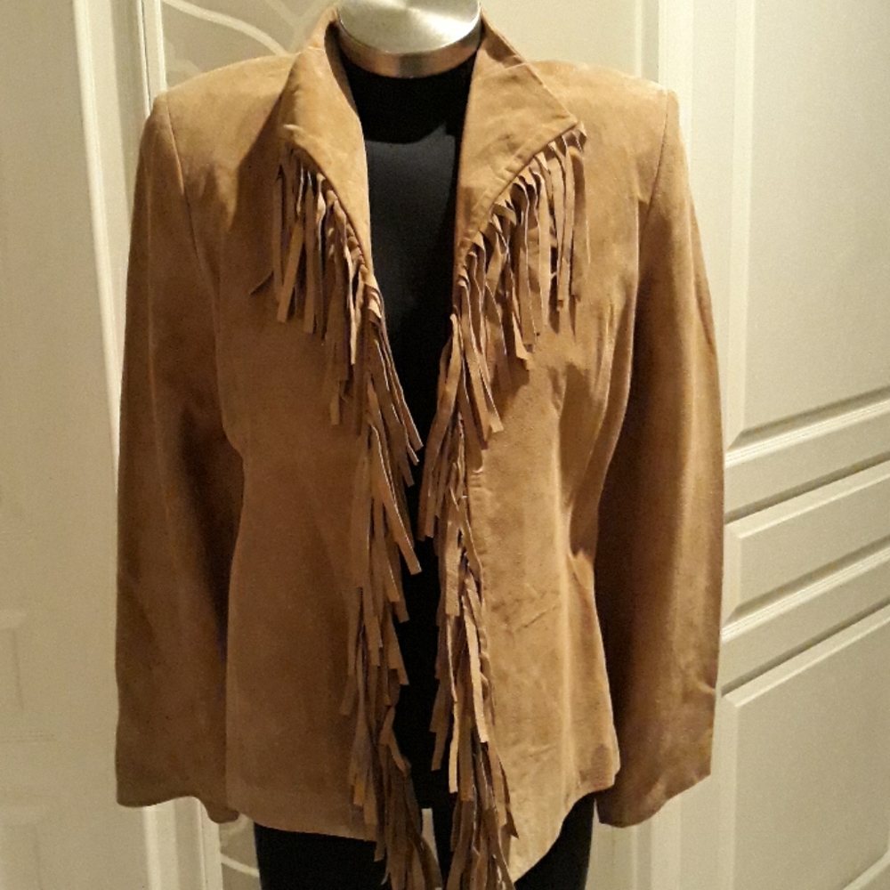 Suede fringe  jacket